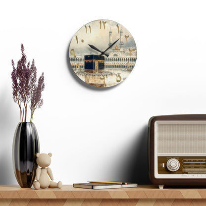 Kaaba Acrylic Wall Clock - Arabic Numerals