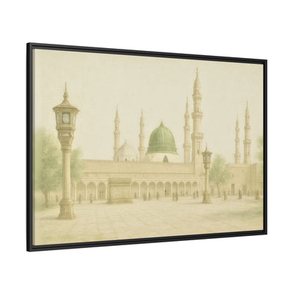 Masjid An-Nabawi Medina – Green Dome Framed Canvas