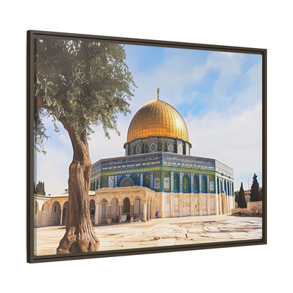 Dome of the Rock – Golden Dome & Olive Trees Framed Canvas