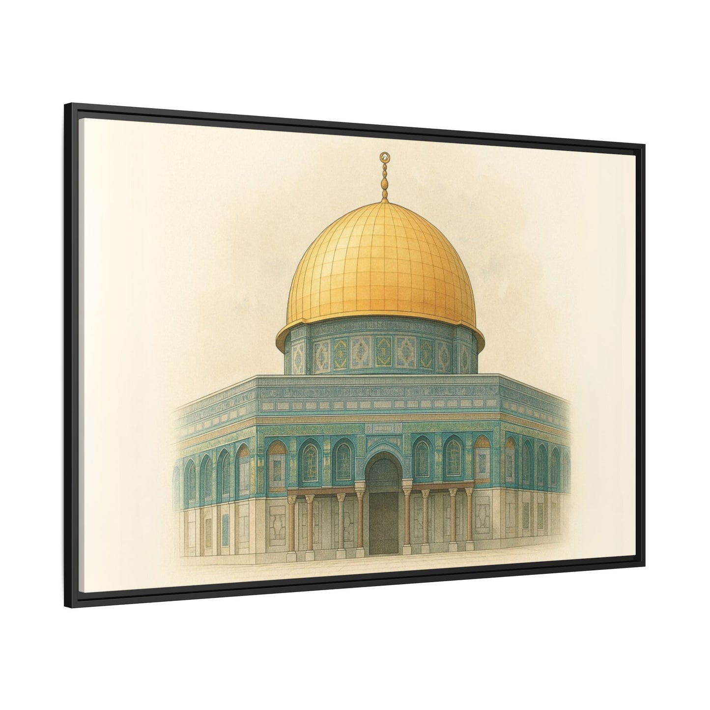 Dome of the Rock Modern Framed Canvas Art
