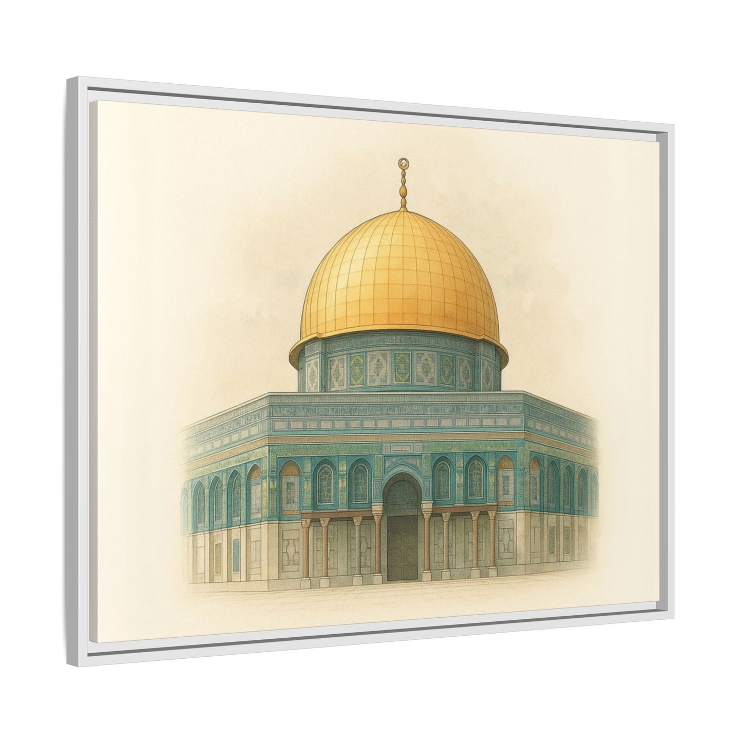 Dome of the Rock Modern Framed Canvas Art