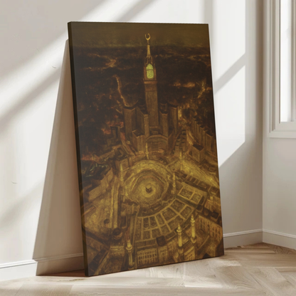 Kaaba Under the Night Sky – Canvas Wall Art (1.25" Depth)