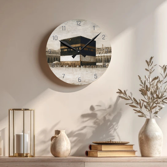 Kaaba During Hajj Acrylic Wall Clock - English Numerals