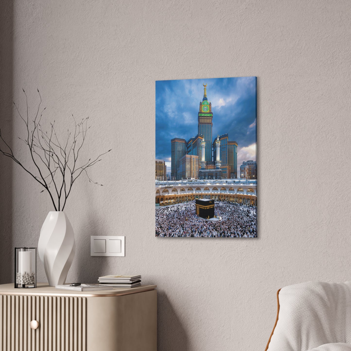 Majestic Kaaba Canvas – Mecca Clock Tower Wall Art (.75 Depth)