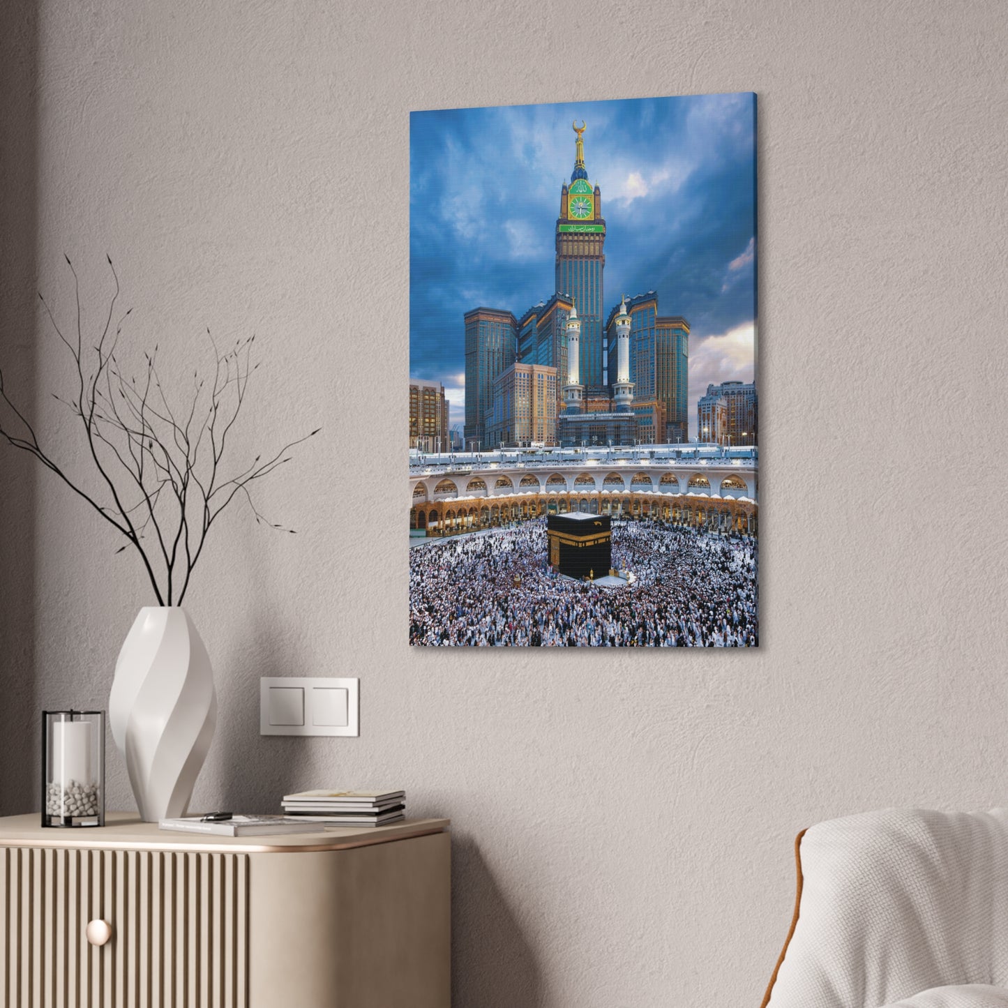 Majestic Kaaba Canvas – Mecca Clock Tower Wall Art (.75 Depth)
