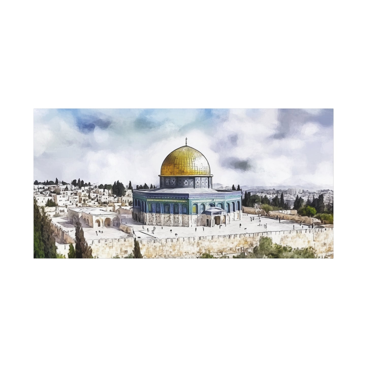 Dome of the Rock Islamic Canvas – Scenic Jerusalem Wall Art