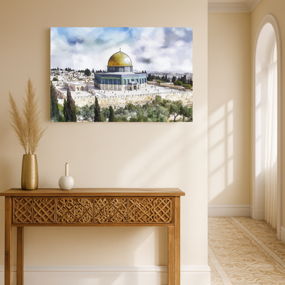 Dome of the Rock Islamic Canvas – Scenic Jerusalem Wall Art