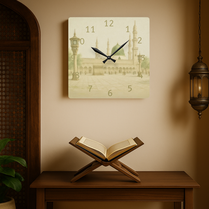 Masjid Nabawi Acrylic Wall Clock - English Numerals