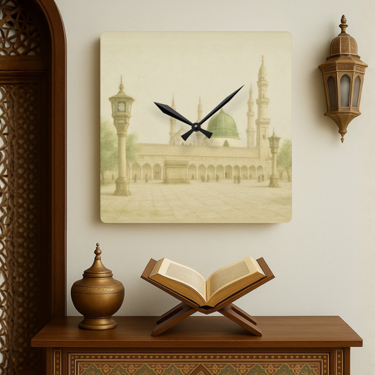 Masjid Nabawi Acrylic Wall Clock - No Numerals