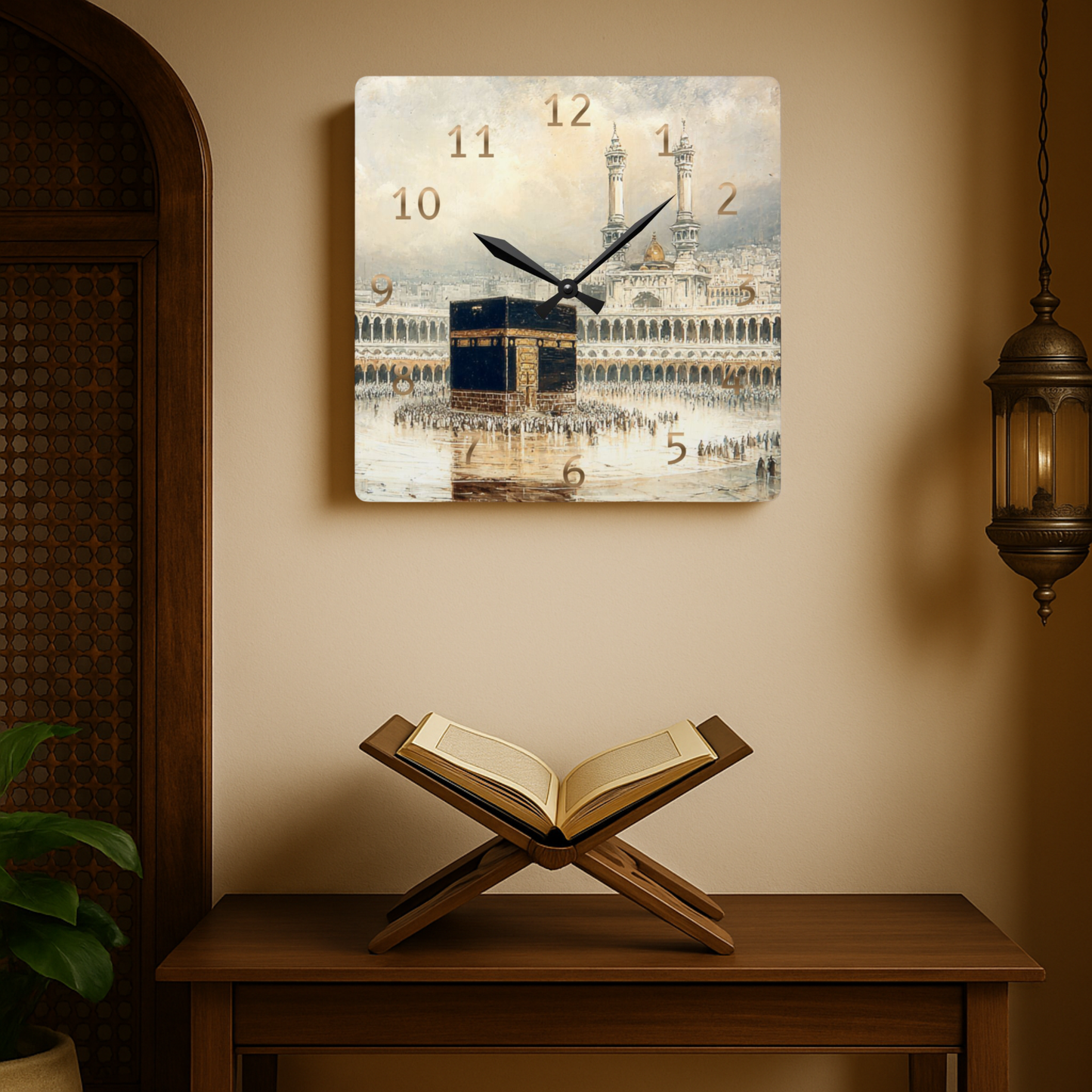 Kaaba Acrylic Wall Clock - English Numerals