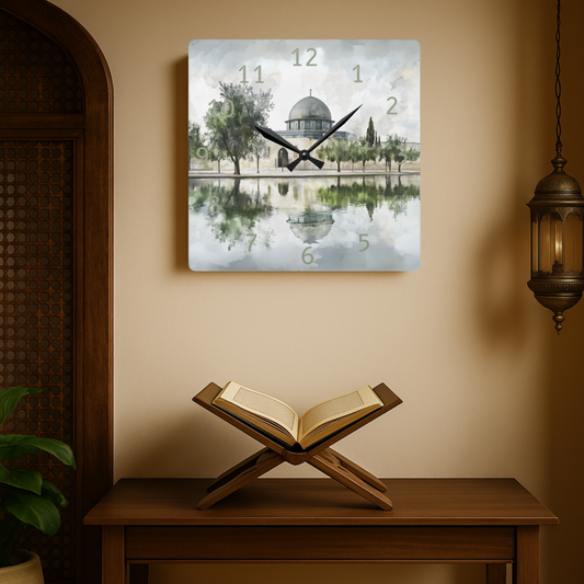 Masjid Al Aqsa Acrylic Wall Clock - English Numerals
