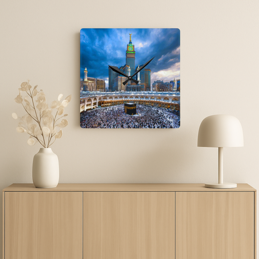 Elegant Kaaba Acrylic Wall Clock - No Numerals