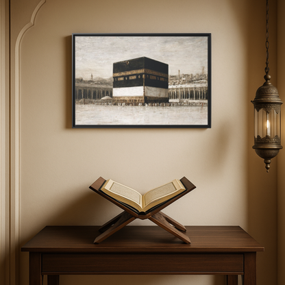 Vintage Kaaba – Hajj Season Framed Canvas