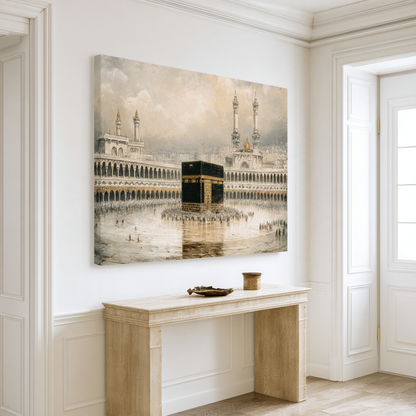Elegant Kaaba in Mecca Canvas – Minimal Islamic Wall Art