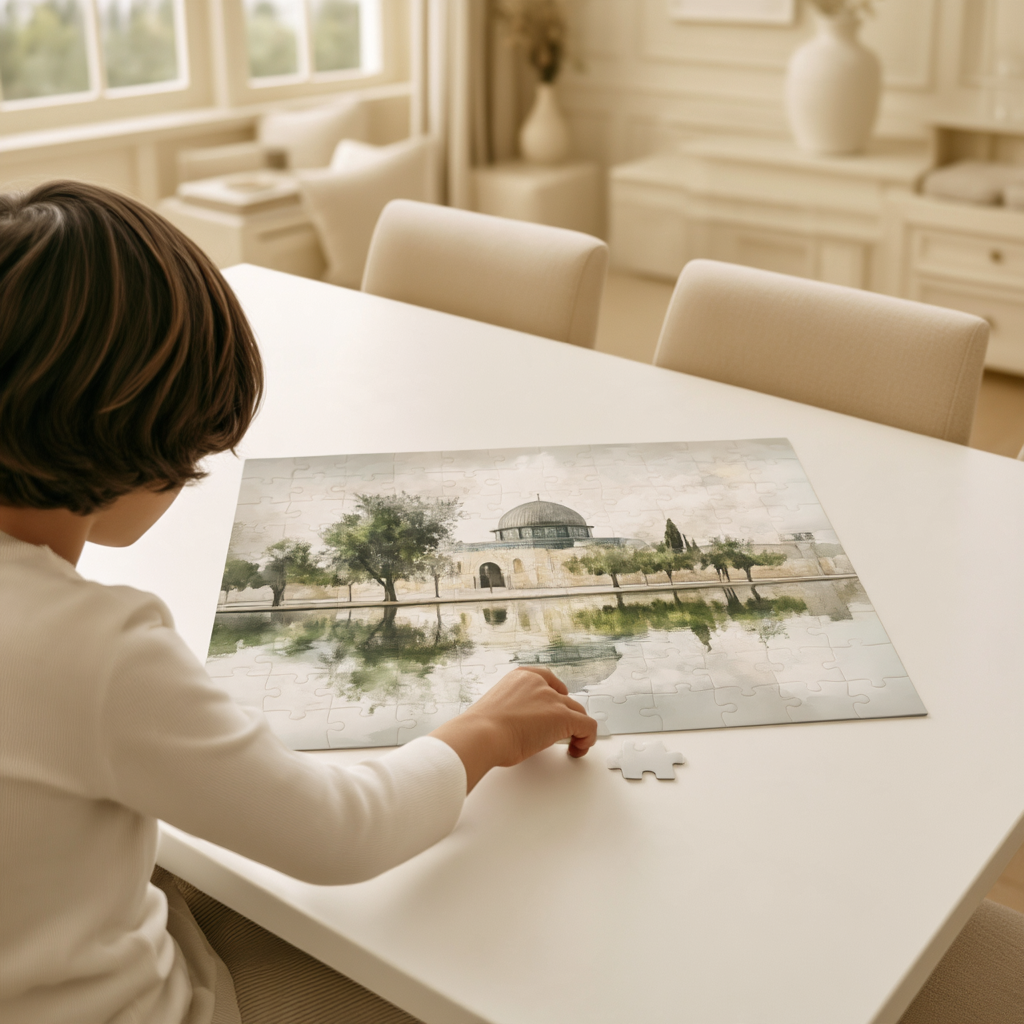 Masjid Al-Aqsa Watercolor Puzzle – Jerusalem Islamic Jigsaw Puzzle